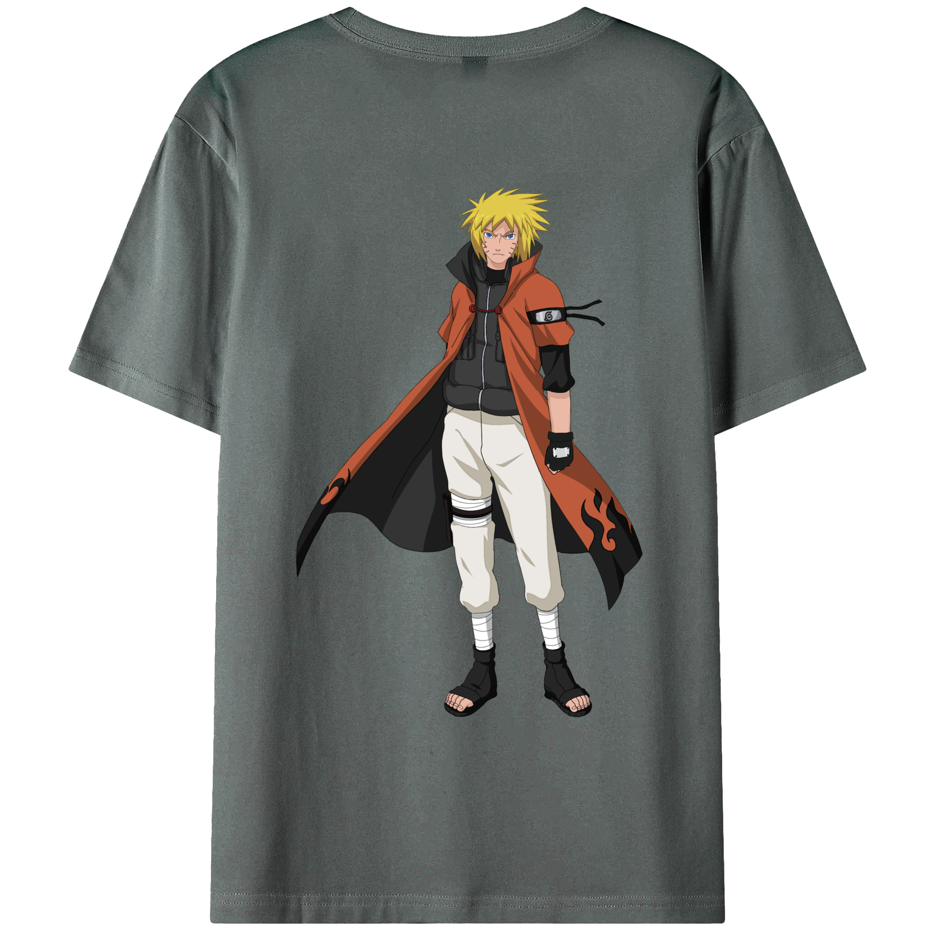 （画像用） NARUTO -ナルト- うずまき ナルト Uzumaki Naruto 綿100％ メンズ半袖Tシャツ（バックプリント） 通気性